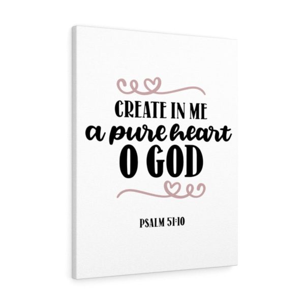 Scripture Canvas Pure Heart Psalm 51:10 Christian Bible Verse Meaningful Framed Prints, Canvas Paintings