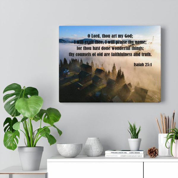 Scripture Canvas Faithfullness and Truth Isaiah 25:1 Christian Wall Art Bible Verse Meaningful Framed Prints, Canvas Paintings - Image 4