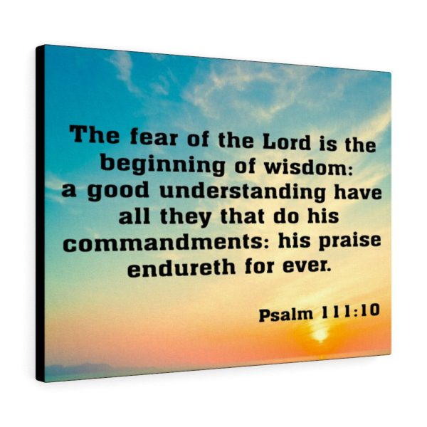 Bible Verse Canvas The Fear of The Lord is The Beginning of Wisdom Psalm 111:10 Christian Wall Art Scripture Ready to Hang Faith Print Framed Prints, Canvas Paintings - Image 3