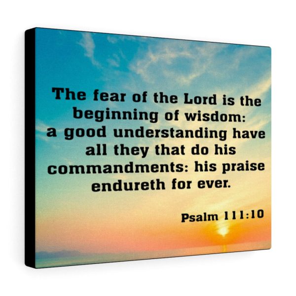 Bible Verse Canvas The Fear of The Lord is The Beginning of Wisdom Psalm 111:10 Christian Wall Art Scripture Ready to Hang Faith Print Framed Prints, Canvas Paintings - Image 2