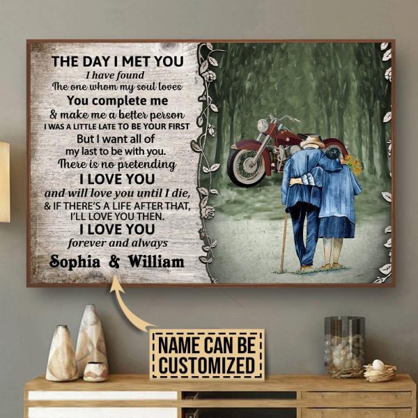 Personalized Canvas Art Painting, Canvas Gallery Hanging Motorcycling Biker The Day I Met Framed Prints, Canvas Paintings