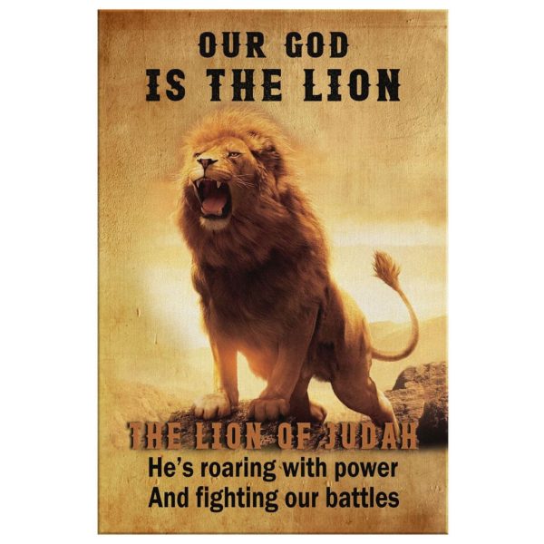 Our God Is The Lion Of Judah Christian Canvas Gallery Painting Wrapped Canvas Canvas - Image 3