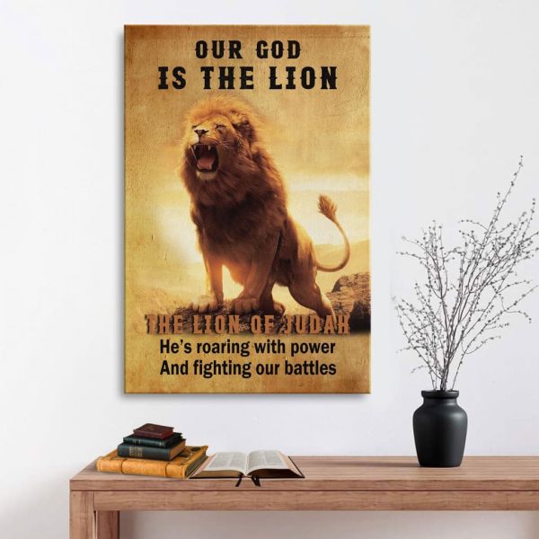 Our God Is The Lion Of Judah Christian Canvas Gallery Painting Wrapped Canvas Canvas