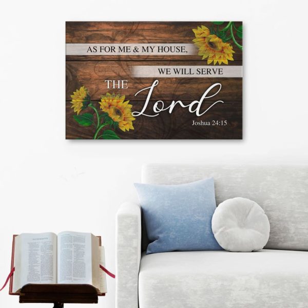 As For Me And My House, We Will Serve The Lord Joshua 24:15 Christian Canvas Gallery Painting Wrapped Canvas Canvas - Image 2