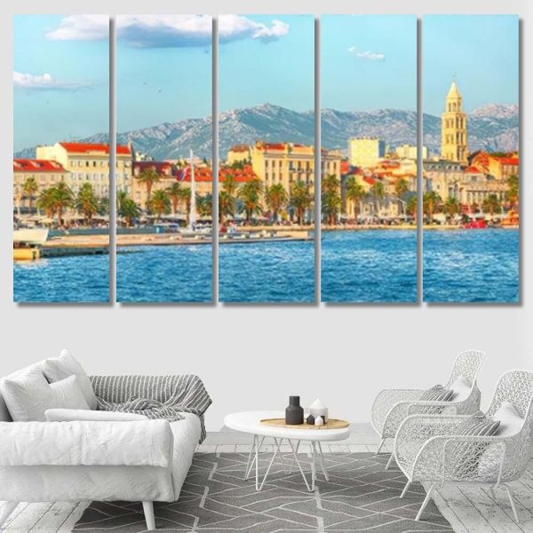 Fantastic View Promenade Old Town Split Christian Premium Multi Canvas Prints, Multi Piece Panel Canvas Luxury Gallery Wall Fine Art Print - Image 7