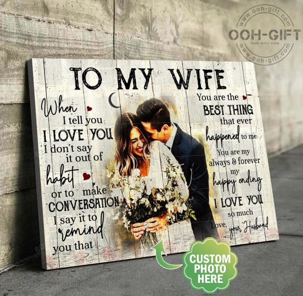 Personalized Photo Valentine's Day Gifts Husband To My Wife Anniversary Wedding Present - Customized Canvas Print Wall Art