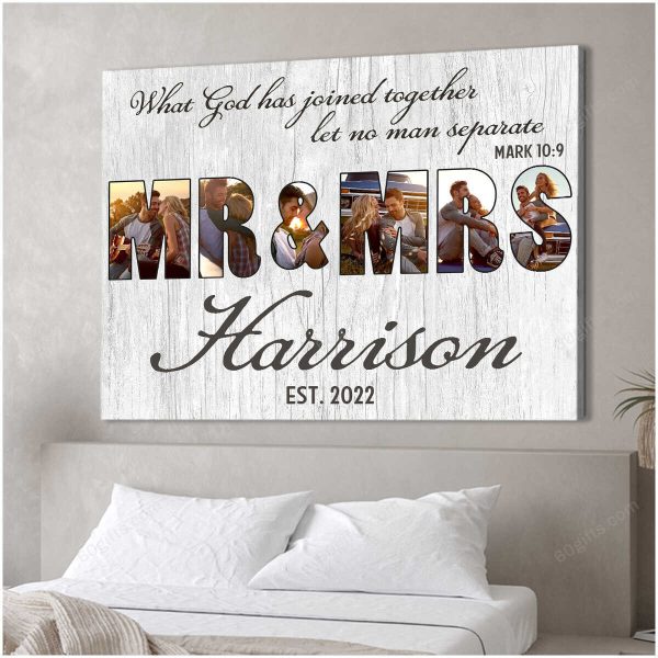 Customized Marriage Collage Photo, Happy Wedding Anniversary Gifts Collage Canvas - Personalized Canvas Print Home Decor