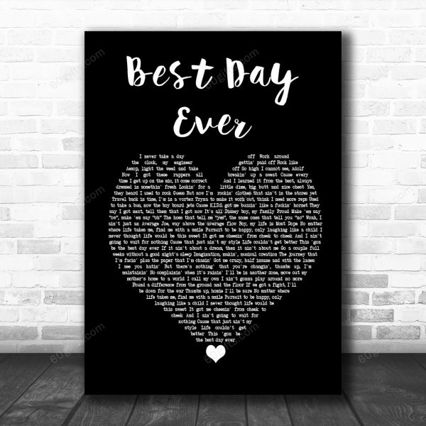 Mac Miller Best Day Ever Black Heart Song Lyric Art Print - Canvas Print Wall Art Home Decor