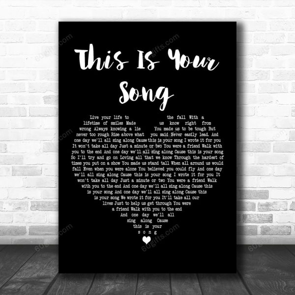 Ronan Keating This Is Your Song Black Heart Decorative Art Gift Song Lyric Print - Canvas Print Wall Art Home Decor