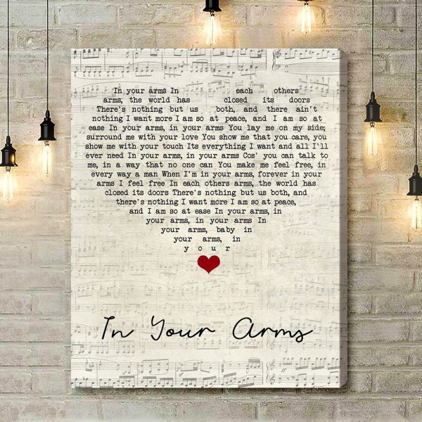 Mal Fry In Your Arms Script Heart Song Lyric Art Print - Canvas Print Wall Art Home Decor