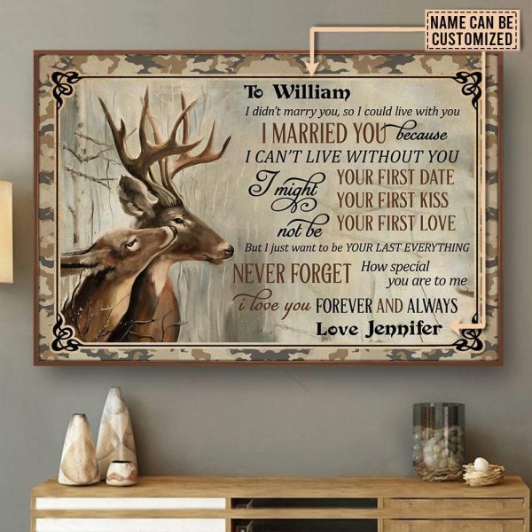 here Gifts Personalized Deer Forest Forever And Always Canvas Home Decor