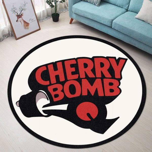 Cherry Bomb Exhaust Round Mat Round Floor Mat Room Rugs Carpet Outdoor Rug Washable Rugs