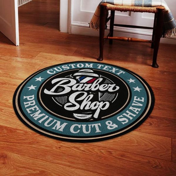 Personalized Barber Shop Round Mat Round Floor Mat Room Rugs Carpet Outdoor Rug Washable Rugs