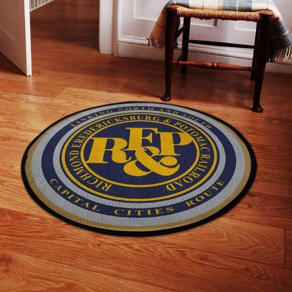 Rfpr Round Mat Richmond Fredericksburg And Potomac Railroad Round Floor Mat Room Rugs Carpet Outdoor Rug Washable Rugs