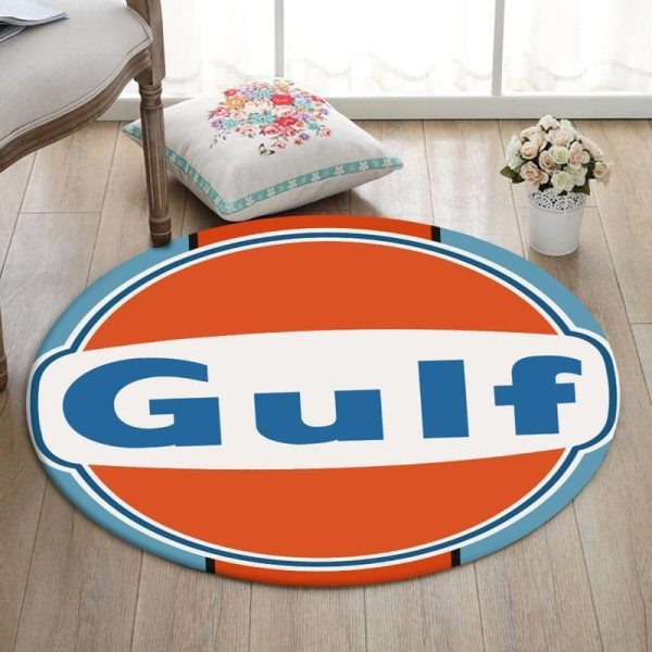 Lemans Round Mat Gulf Racing Lemans Steve Mcqueen Living Room Rugs, Bedroom Rugs, Kitchen Rugs