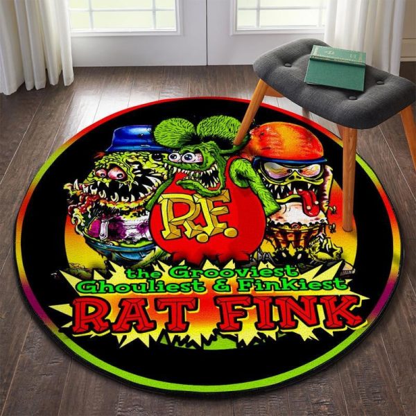 Rat Fink Round Mat Round Floor Mat Room Rugs Carpet Outdoor Rug Washable Rugs