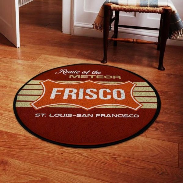 Frisco Round Mat Frisco Rr St. Louis San Francisco Railway Railroad Round Floor Mat Room Rugs Carpet Outdoor Rug Washable Rugs