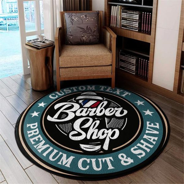 Personalized Barber Shop Round Mat Round Floor Mat Room Rugs Carpet Outdoor Rug Washable Rugs - Image 3