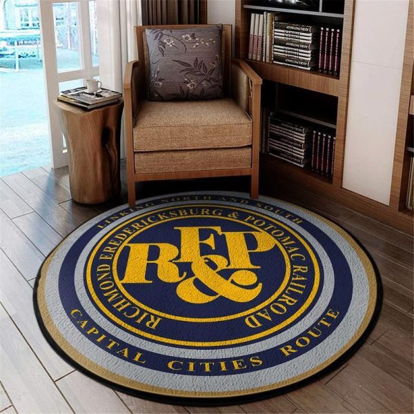 Rfpr Round Mat Richmond Fredericksburg And Potomac Railroad Round Floor Mat Room Rugs Carpet Outdoor Rug Washable Rugs - Image 2