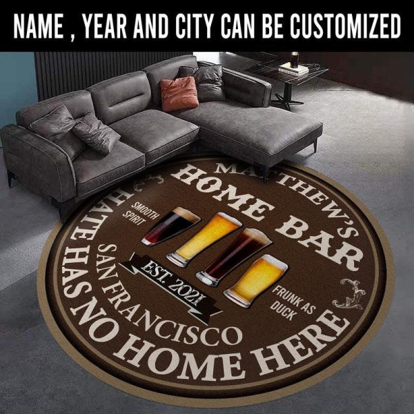 Personalized Home Bar Round Mat Round Floor Mat Room Rugs Carpet Outdoor Rug Washable Rugs - Image 2