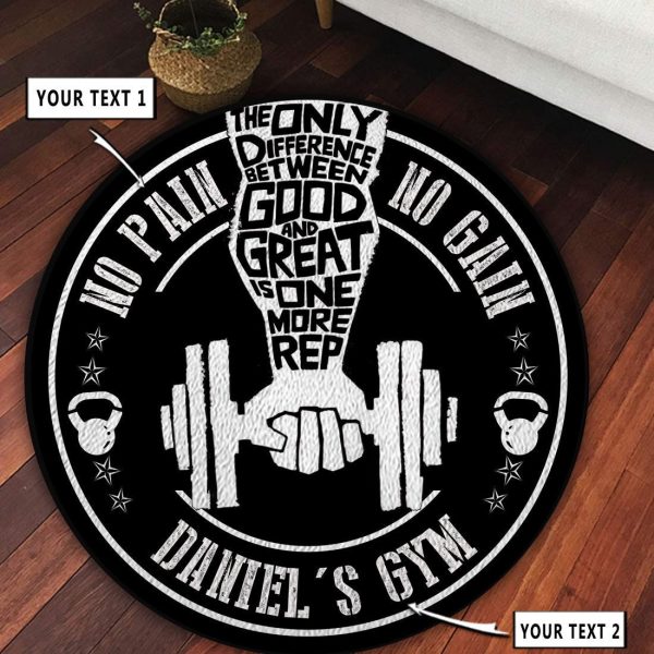 Personalized Home Gym Decor Motivational Quotes Round Rug, Carpet 10622 - Image 4