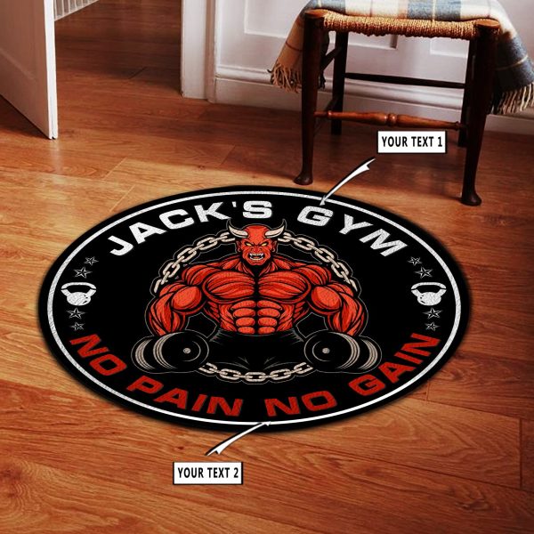 Personalized Home Gym Decor Motivational Quotes Round Rug, Carpet 10622 - Image 2