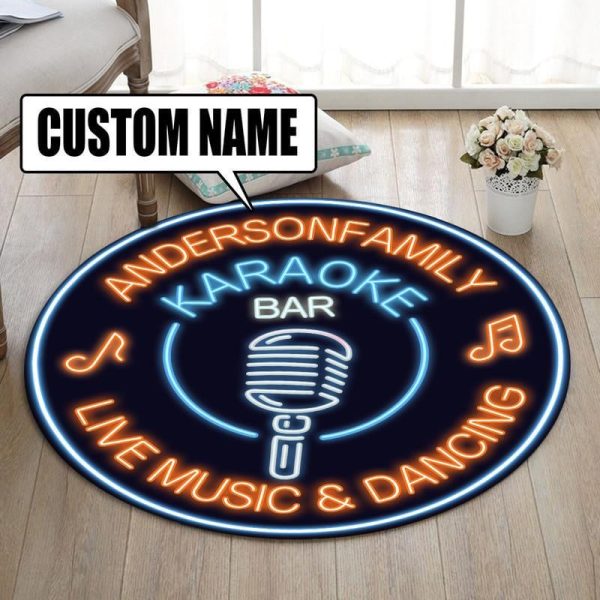 Personalized Karaoke Bar Round Mat Round Floor Mat Room Rugs Carpet Outdoor Rug Washable Rugs - Image 3