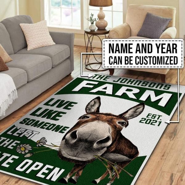 Personalized Farm Area Rug Carpet