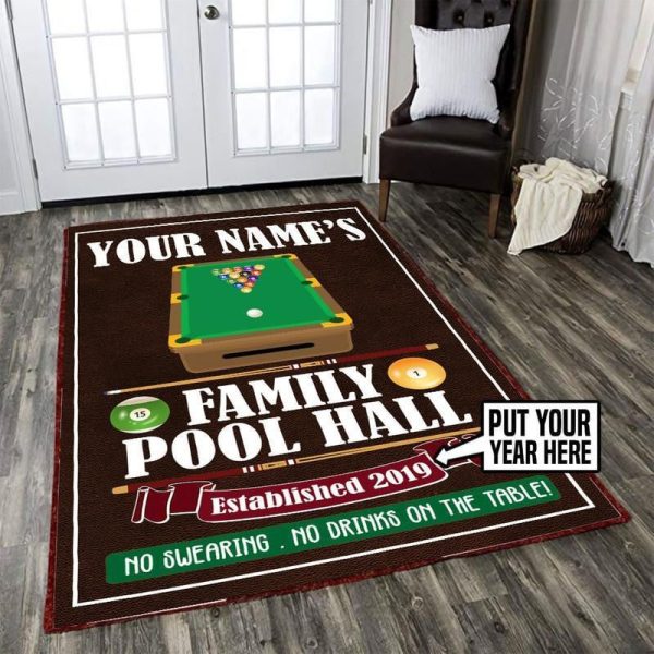 Personalized Family Pool Area Rug Carpet