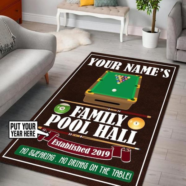 Personalized Family Pool Area Rug Carpet - Image 2