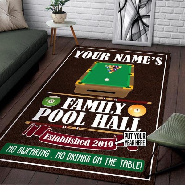 Personalized Family Pool Area Rug Carpet - Image 3