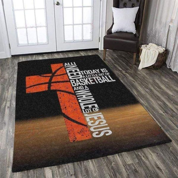 Basketball All I Need Rectangle Rug Carpet Washable Rugs