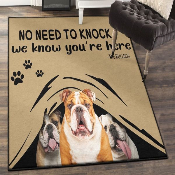 Bulldog Washable Rugs Bulldog Rug Rectangle Rugs Washable Area Rug Non-Slip Carpet For Living Room Bedroom