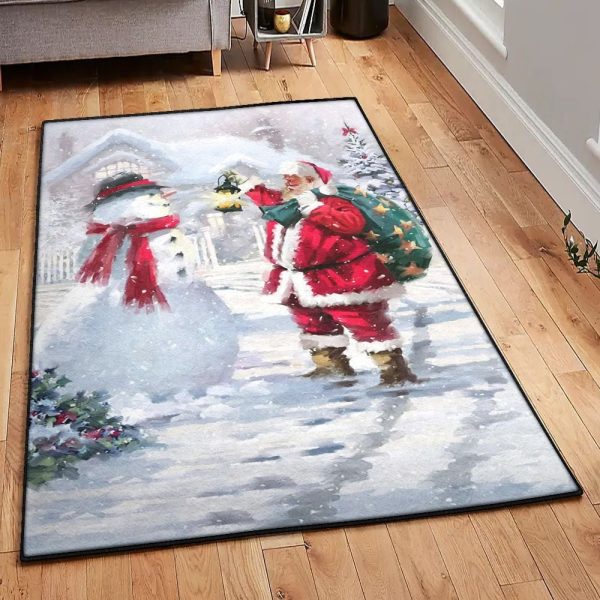 Father Art Deco Rug Father Christmas Simple Rug Rectangle Rugs Washable Area Rug Non-Slip Carpet For Living Room Bedroom