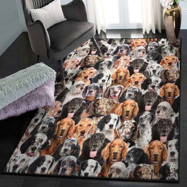 English Setter Puppies Dining Room Rug You Will Have A Bunch Of English Setters Rug Rectangle Rugs Washable Area Rug Non-Slip Carpet For Living Room Bedroom