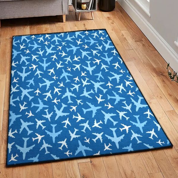 Airplane Non Shedding Airplane 1 Rug Rectangle Rugs Washable Area Rug Non-Slip Carpet For Living Room Bedroom