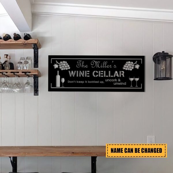 Grape Cellar Wine Metal Bar Sign, Custom Pub, Lounge, Caf? Decor, Wedd - Image 3