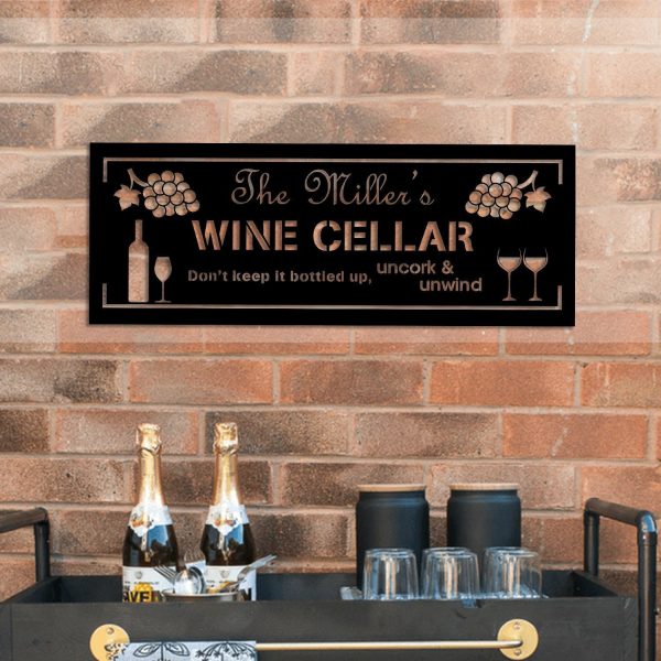 Grape Cellar Wine Metal Bar Sign, Custom Pub, Lounge, Caf? Decor, Wedd - Image 4