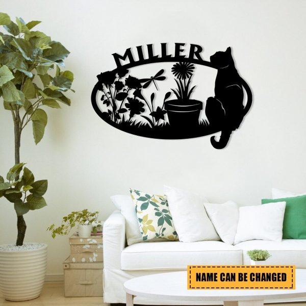 Cat Garden Metal Sign, Custom Pet Housewarming Metal Art, Wall Decor,