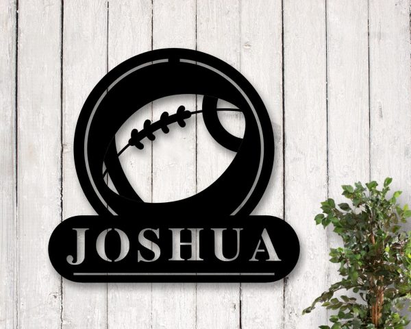 Personalized Metal Football Sign, Metal Football Wa