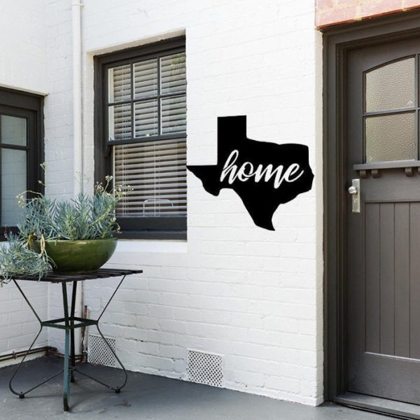 Texas Home Outline Cut Metal Sign Wall Decor Metal Sign Metal Art Deco