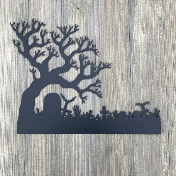 Graveyard Metal Sign Cutout Cut Metal Sign Wall Metal Art Decorations