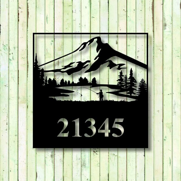 Custom Metal Address Sign Wilderness Rustic Sign Mountains Metal House - Image 3