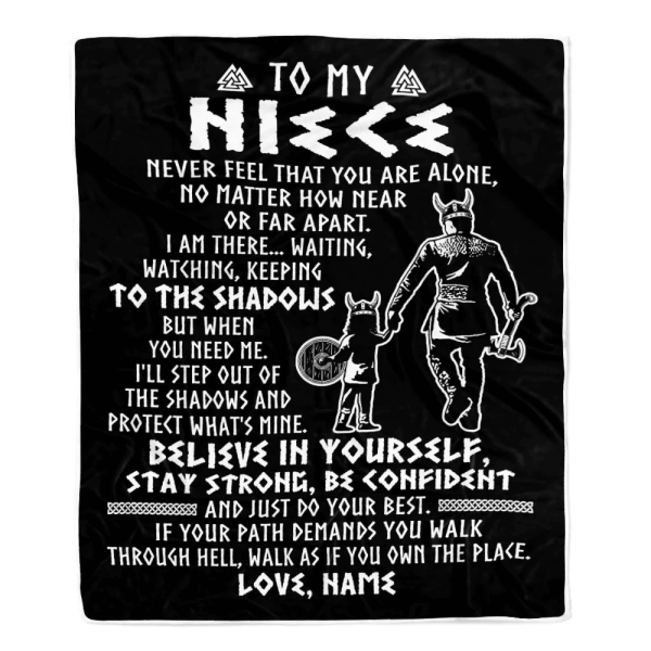 Personalized To My Niece Blanket Viking Never Feel You Are Alone Scand