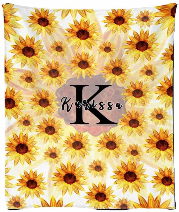 Personalized Name Blanket Sunflowers With Initial Blanket Gifts For Ki - Image 5