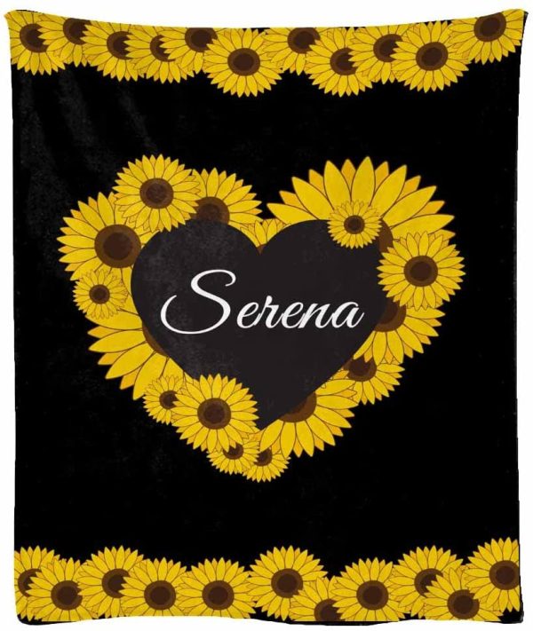 Personalized Name Blanket Sunflowers With Initial Blanket Gifts For Ki - Image 8