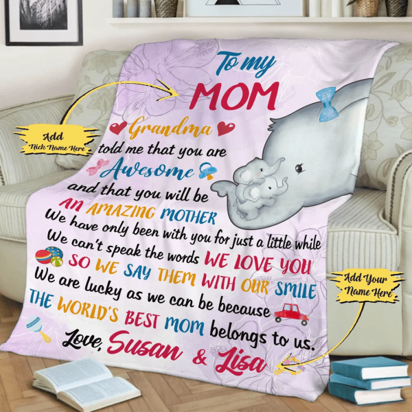 To My Mom We Love You Customized Blanket, Blanket From Kids, Gift For