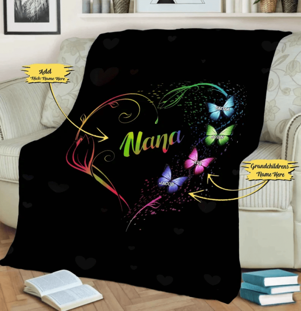 Customized Grandparents Butterfly Blanket, Gift For Birthday Gift From - Image 2