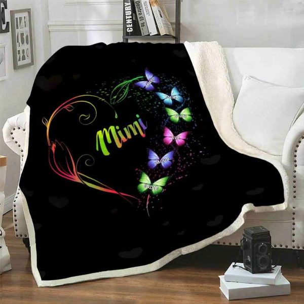 Customized Grandparents Butterfly Blanket, Gift For Birthday Gift From - Image 4