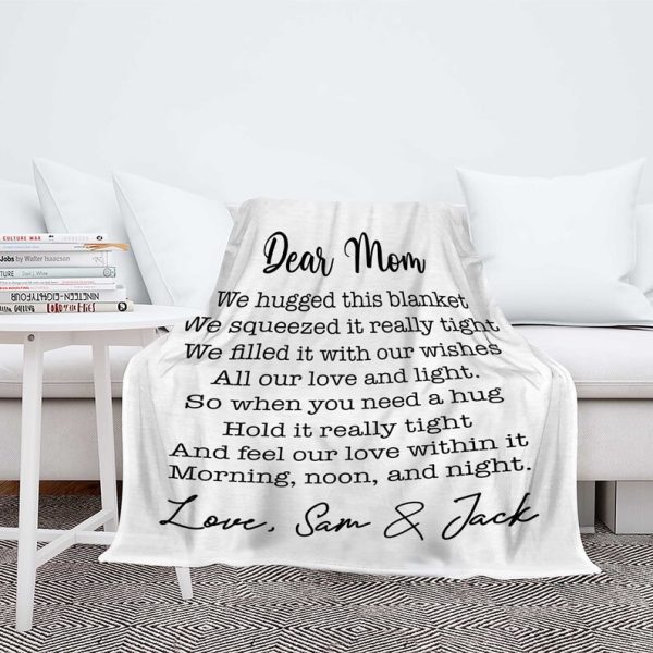 We Hugged This Customized Blanket, Blanket From Kids Gift For Mom, Gif - Image 7